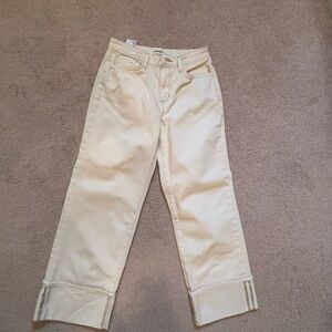 L'AGENCE Cream Ankle Jeans